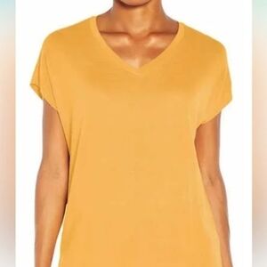 ORVIS NWT MUSTARD SHORT SLEEVE V-NECK TEE